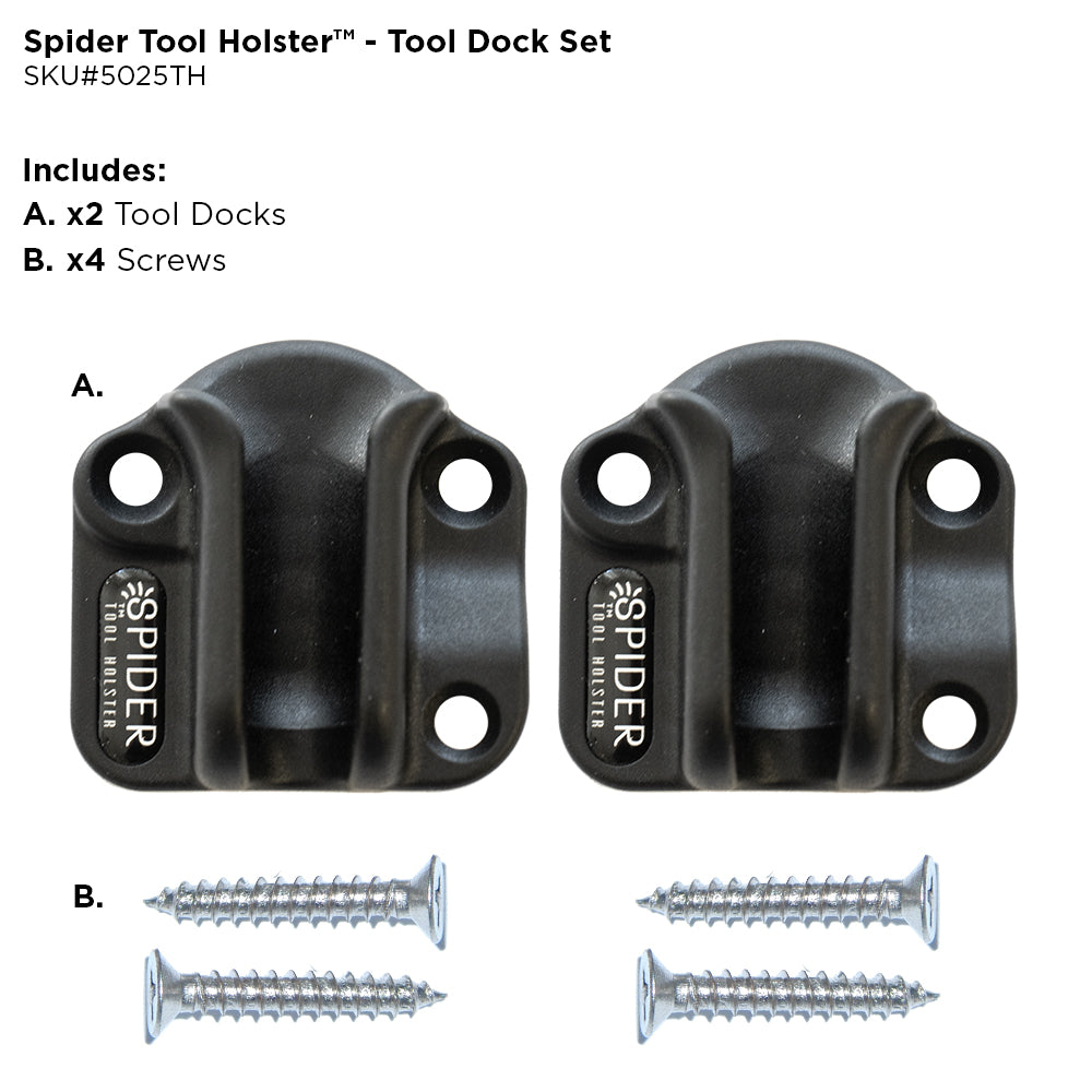 Spider Tool Holster TOOL DOCK SET - Securely Hold Your Tools and Organize Your Workspace - TWO PACK - Tool Holster Store