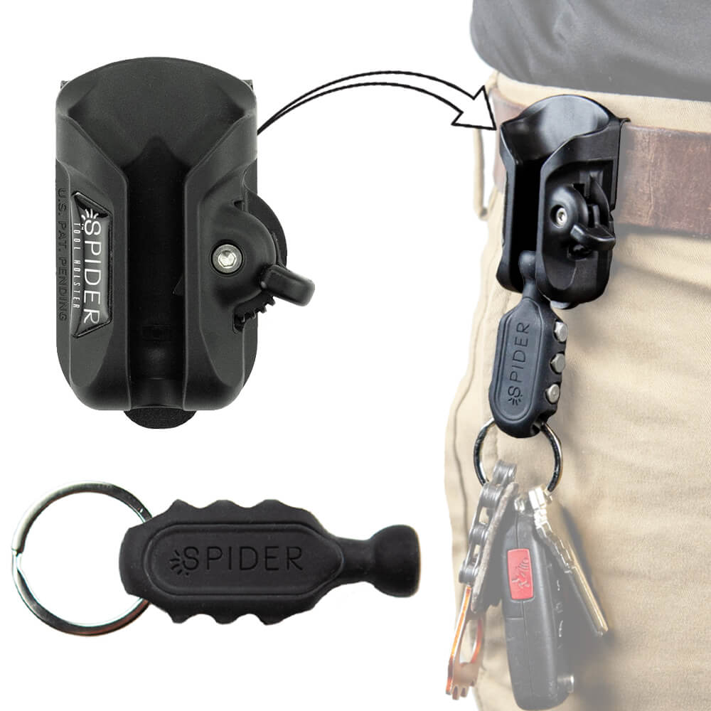 Spider Tool Holster - KEY FOB KIT - Keep your keys within reach at all times! - Tool Holster Store